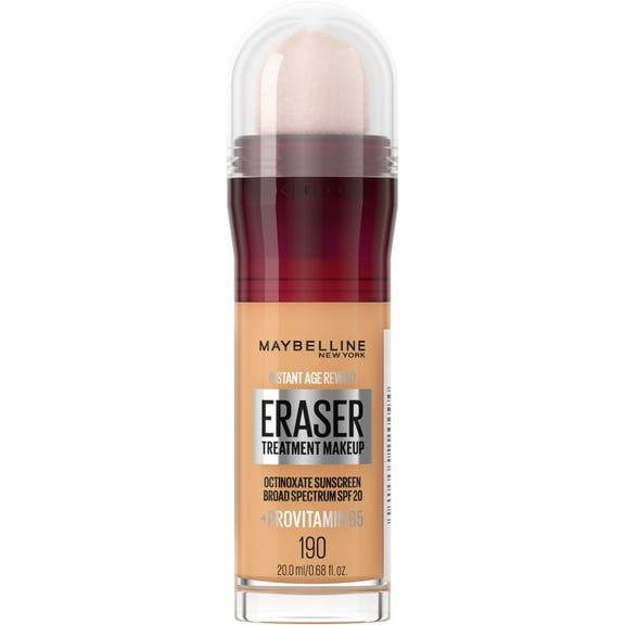 Maybelline Instant Age Rewind Eraser Treatment Foundation Makeup, SPF 18, 190 Nude, 0.68 fl oz