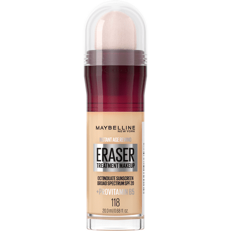 Maybelline Instant Age Rewind Eraser Treatment Foundation Makeup, SPF 20, 118, 0.68 fl oz