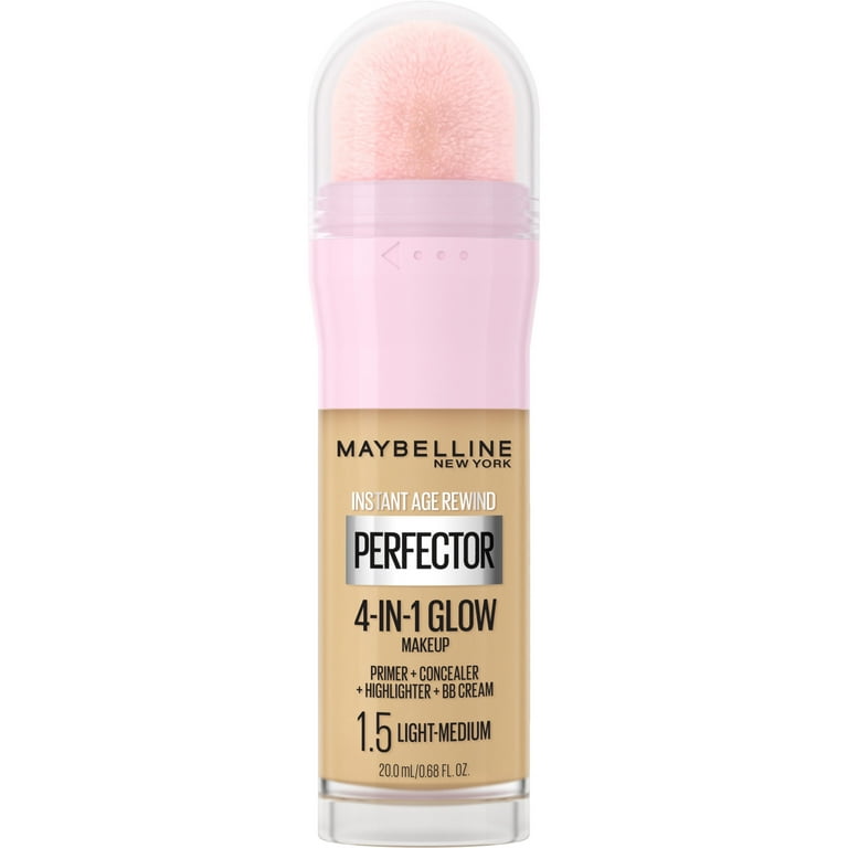 Maybelline Instant Age Rewind Instant Perfector Glow Makeup, Light Medium,  0.68 fl oz