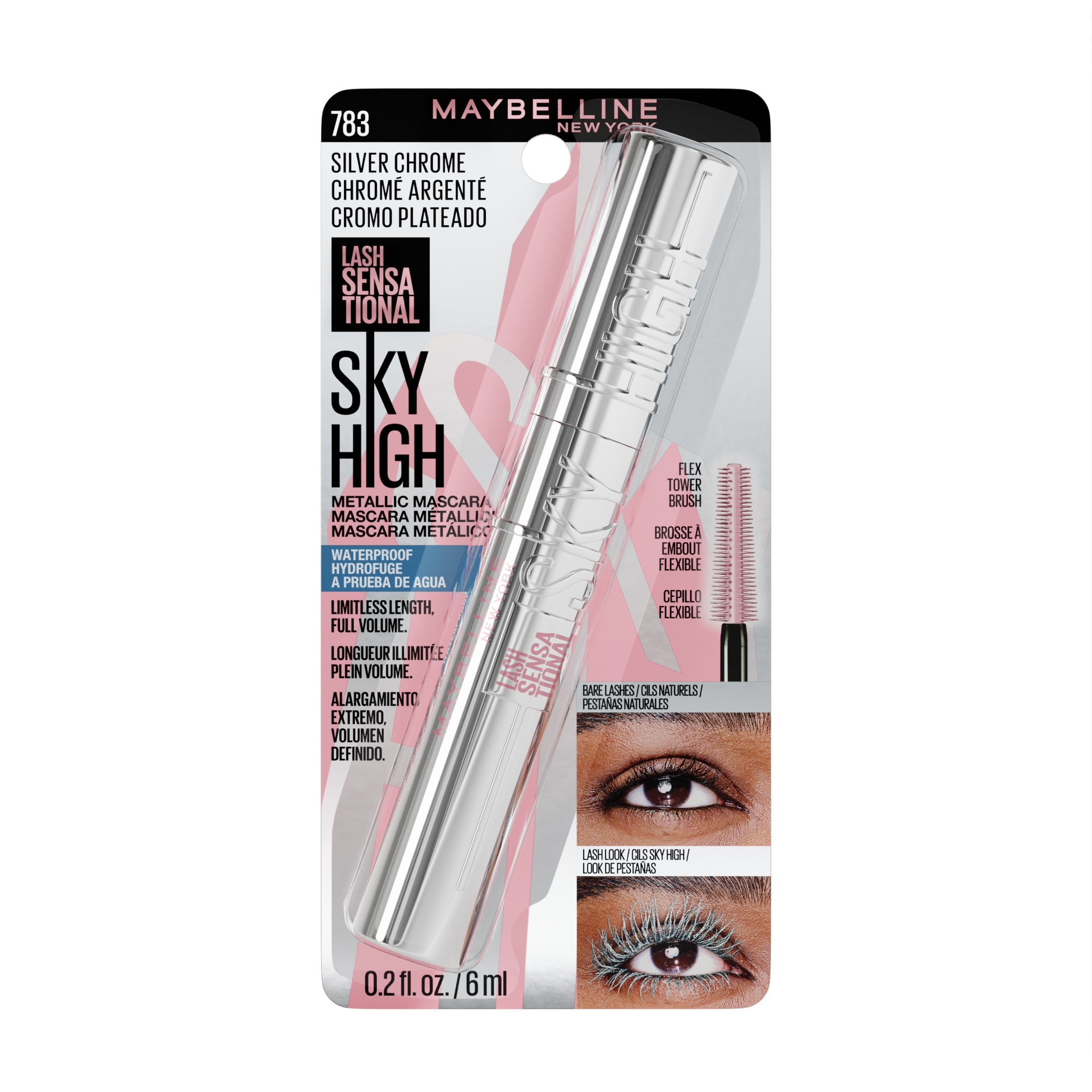 Maybelline LS Sky High Mascara Silver Chrome, 0.25 fl oz