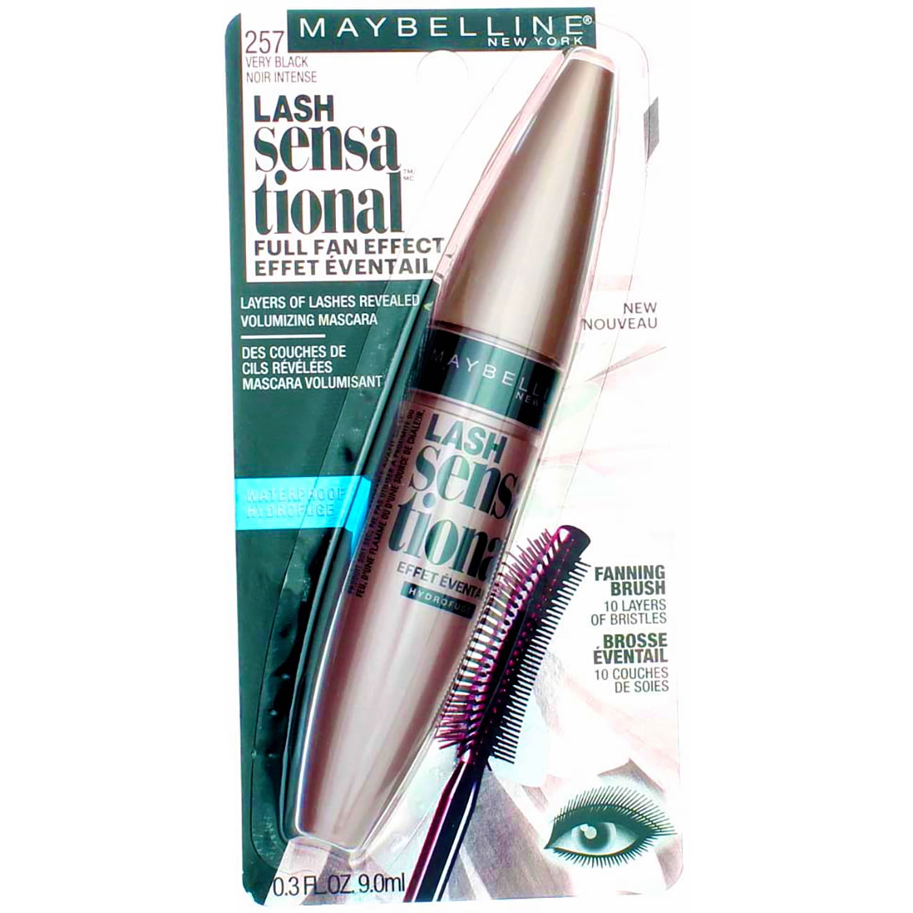 Maybelline Lash Sensational Waterproof Mascara, Very Black, 0.30 oz