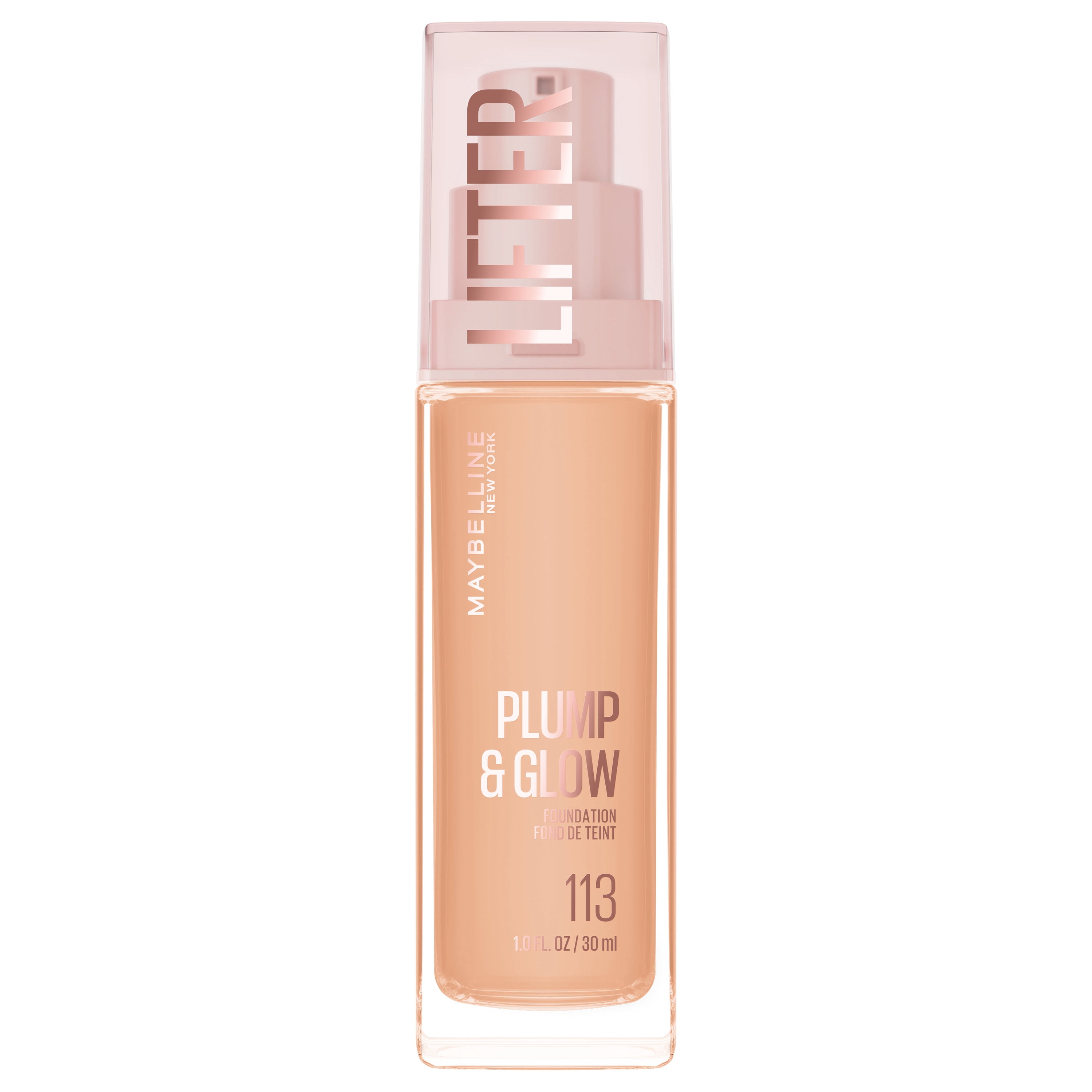 Maybelline Lifter Plump & Glow Foundation, Hyaluronic Acid, 113 Neutral, 1 Piece