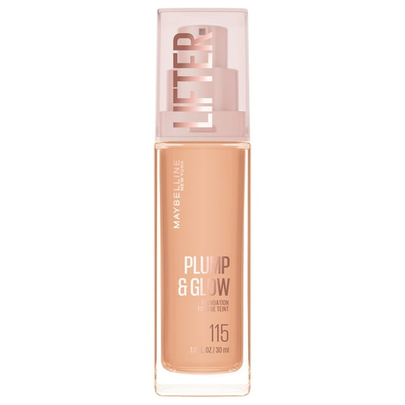 Maybelline Lifter Plump & Glow Foundation, Hyaluronic Acid, 115 Cool, 1 Piece