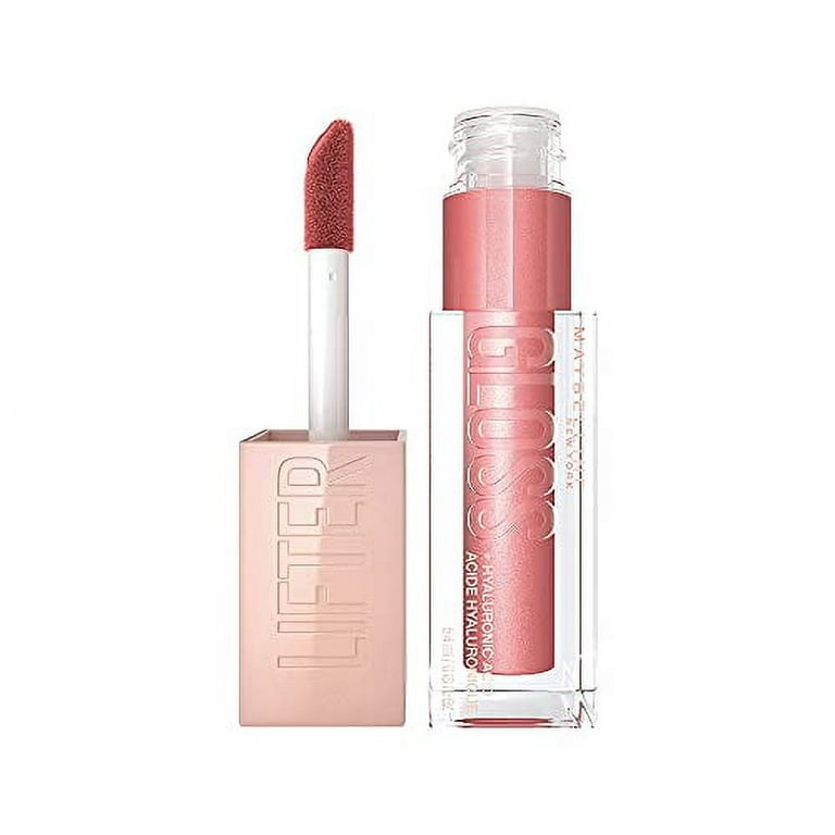 Maybelline Lifter Gloss, Hydrating Lip Gloss with Hyaluronic Acid, High  Shine for Fuller Looking Lips, XL Wand, Moon, Nude Pink, 0.18 Ounce