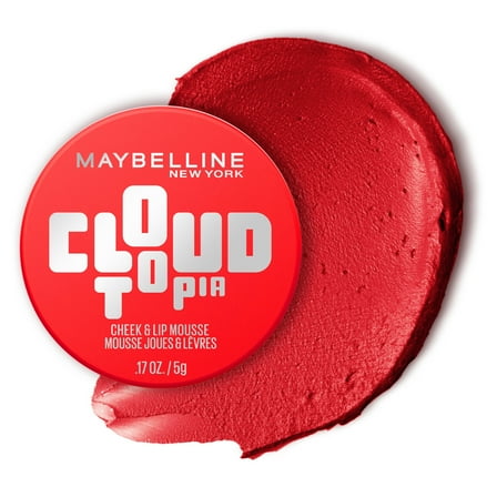 Maybelline Cloudtopia Whipped Blush, Blurred Matte Finish Cheek & Lip Mousse, Divine Crimson, 2.03 fl oz