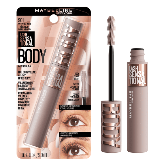Maybelline Lash Sensational Body Mascara, Very Black, 0.24 fl oz
