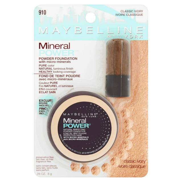 Maybelline Mineral Power Powder Foundation Makeup, Classic Ivory, 0.28 fl oz