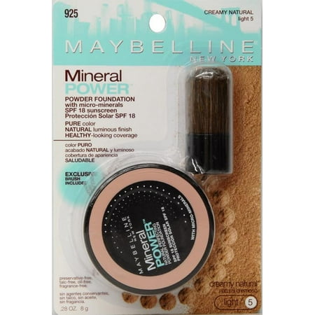 Maybelline Mineral Power Powder Foundation Makeup, Light 5 - Creamy Natural, 0.5 fl oz