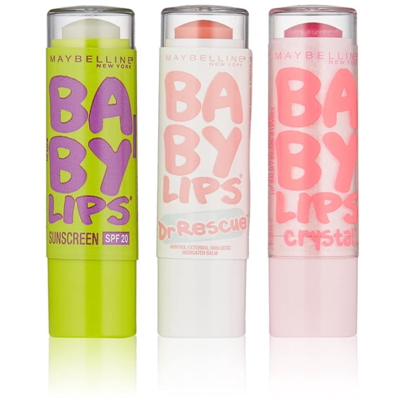 Maybelline New York Baby Lips, Peppermint/Dr Rescue Coral Crave/Crystal Pink Quartz