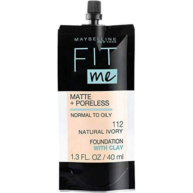 Maybelline New York Fit Me Matte + Poreless Liquid Foundation, Pouch 