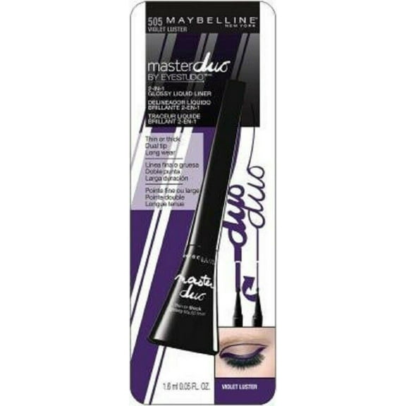 Maybelline New York Master Duo Eye Studio Glossy 2 In 1 Liquid Liner, 505 Violet Luster