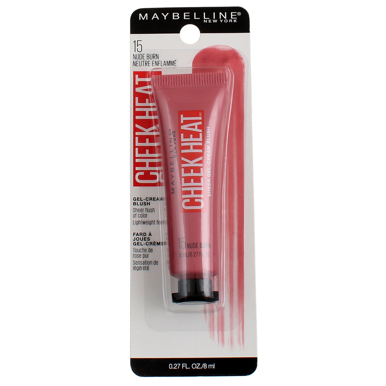 Maybelline New York Sheer Gel-Cream 15, Burn Heat Cheek Nude fl Blush, 0.27 oz