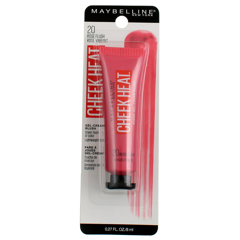 Maybelline New York Sheer Gel-Cream Cheek Heat Blush, Rose Flush 20, 0.27  fl oz