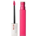thumbnail image 1 of Maybelline New York Super Stay Matte Ink Liquid Lipstick, Long Lasting High Impact Color, Up to 16H Wear, Romantic, Vivid Pink, 0.17 fl.oz, 1 of 3