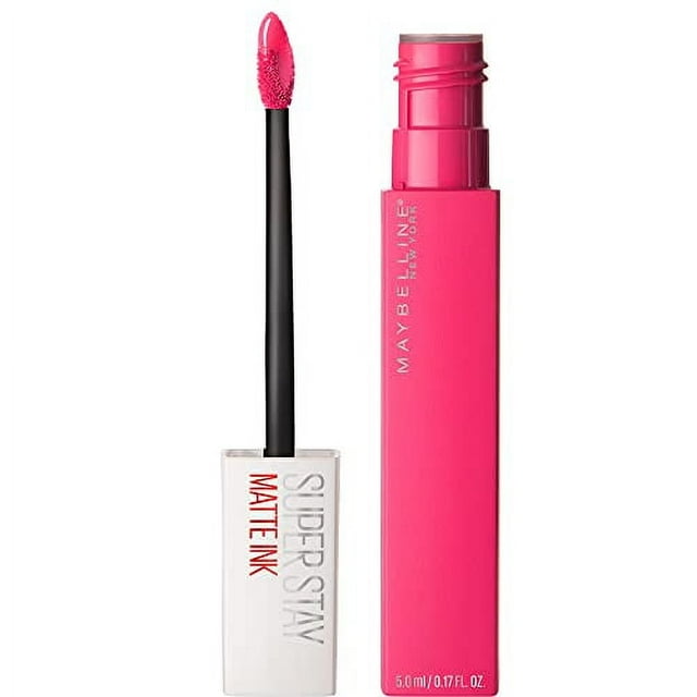 Maybelline New York Super Stay Matte Ink Liquid Lipstick, Long Lasting High Impact Color, Up to 16H Wear, Romantic, Vivid Pink, 0.17 fl.oz