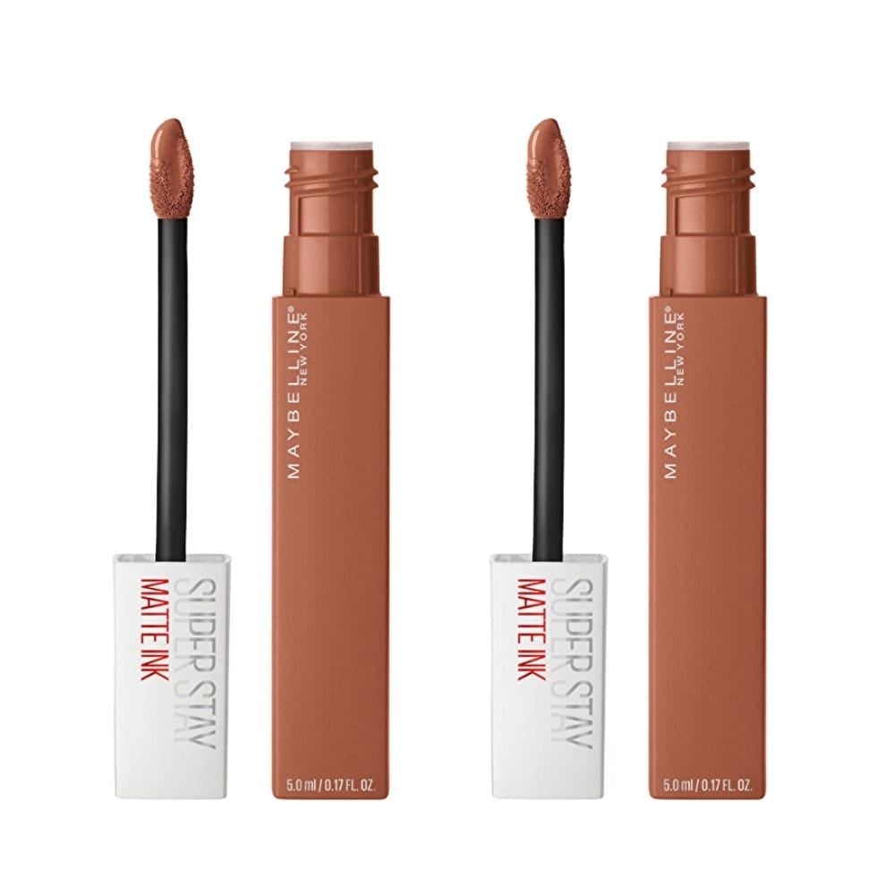 Maybelline New York Super Stay Matte Ink Liquid Matte Lipstick - 75 Fighter Brown -2 Pack