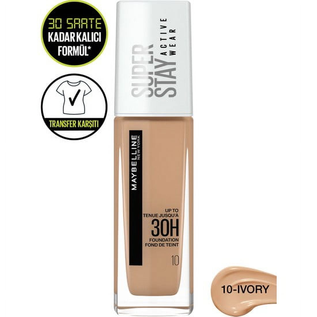 Maybelline New York Superstay Active Wear Foundation- 10 Ivory