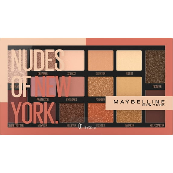 Maybelline Nudes of New York 16 pan Eyeshadow Palette, 0.634 oz.