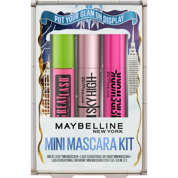 Maybelline Lash Sensational Holiday Beauty Gift Set, Mini Mascara 3 Piece, Very Black