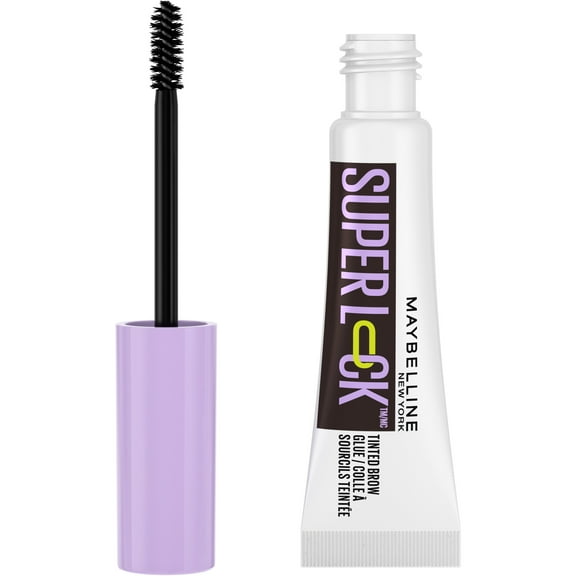 Maybelline Super Lock Brow Glue Tinted Waterproof Eyebrow Gel, Black, 0.23 fl oz