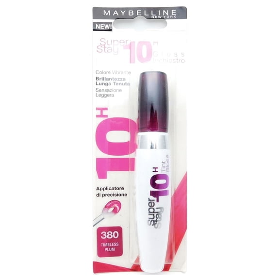 Maybelline Super Stay 10H Tint Gloss 380 Timeless Plum .35 Fl Oz.