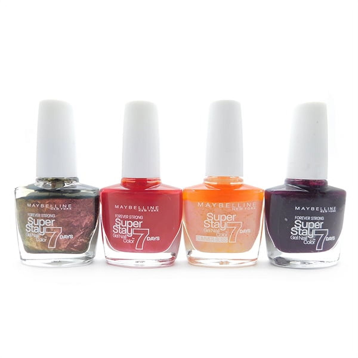 Maybelline Super Stay 7 Days Gel Nail set of 4: Ruby Stained, Forever Red,  Sin Kissed, Extreme Black Current (each 10 mL.) | Nagellacke