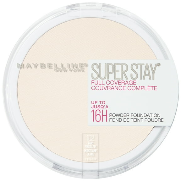 Maybelline Super Stay Full Coverage Powder Foundation Makeup, Matte Finish, Fair Porcelain