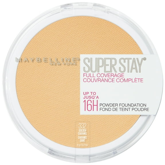 Maybelline Super Stay Full Coverage Powder Foundation Makeup, Matte Finish, Golden Caramel