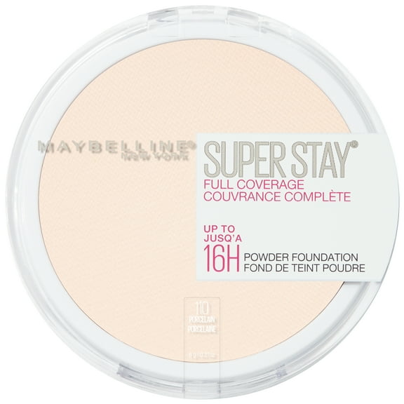 Maybelline Super Stay Full Coverage Powder Foundation Makeup, Matte Finish, Porcelain