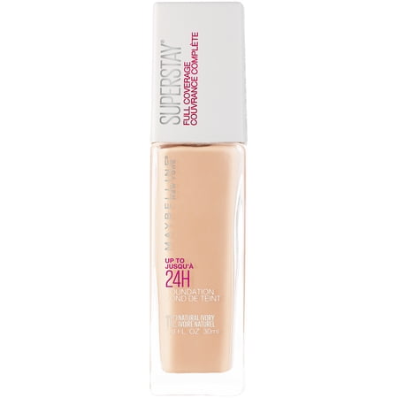 Maybelline Super Stay Liquid Foundation Makeup, Full Coverage, 112 Natural Ivory, 1 fl oz