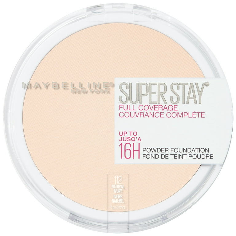 Stay Full Super Powder 112 Ivory, oz Makeup, Coverage, Maybelline 0.21 Natural Foundation