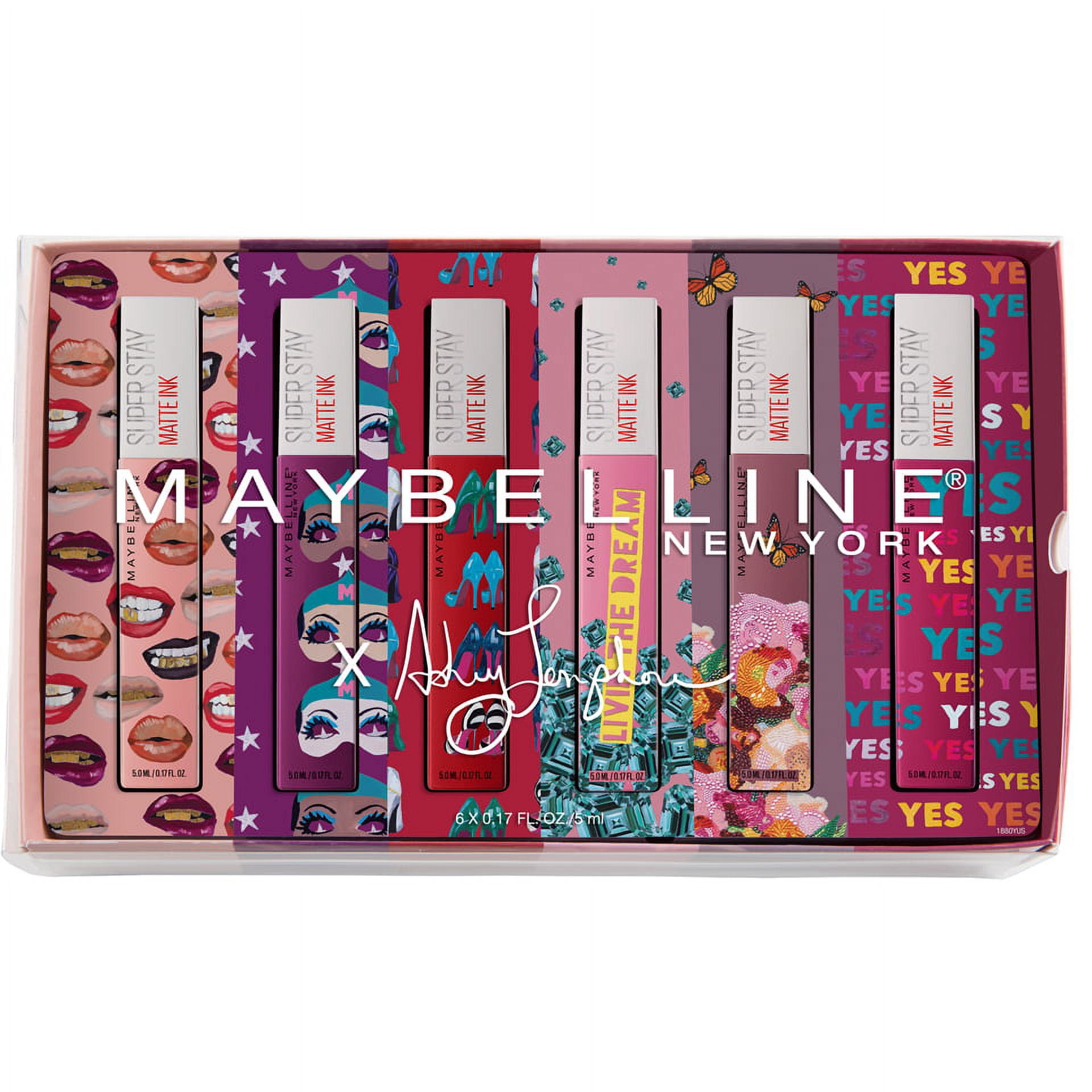 Maybelline SuperStay Matte Ink Liquid Lipstick X Ashley Longshore Kit, Range of 6 Shades