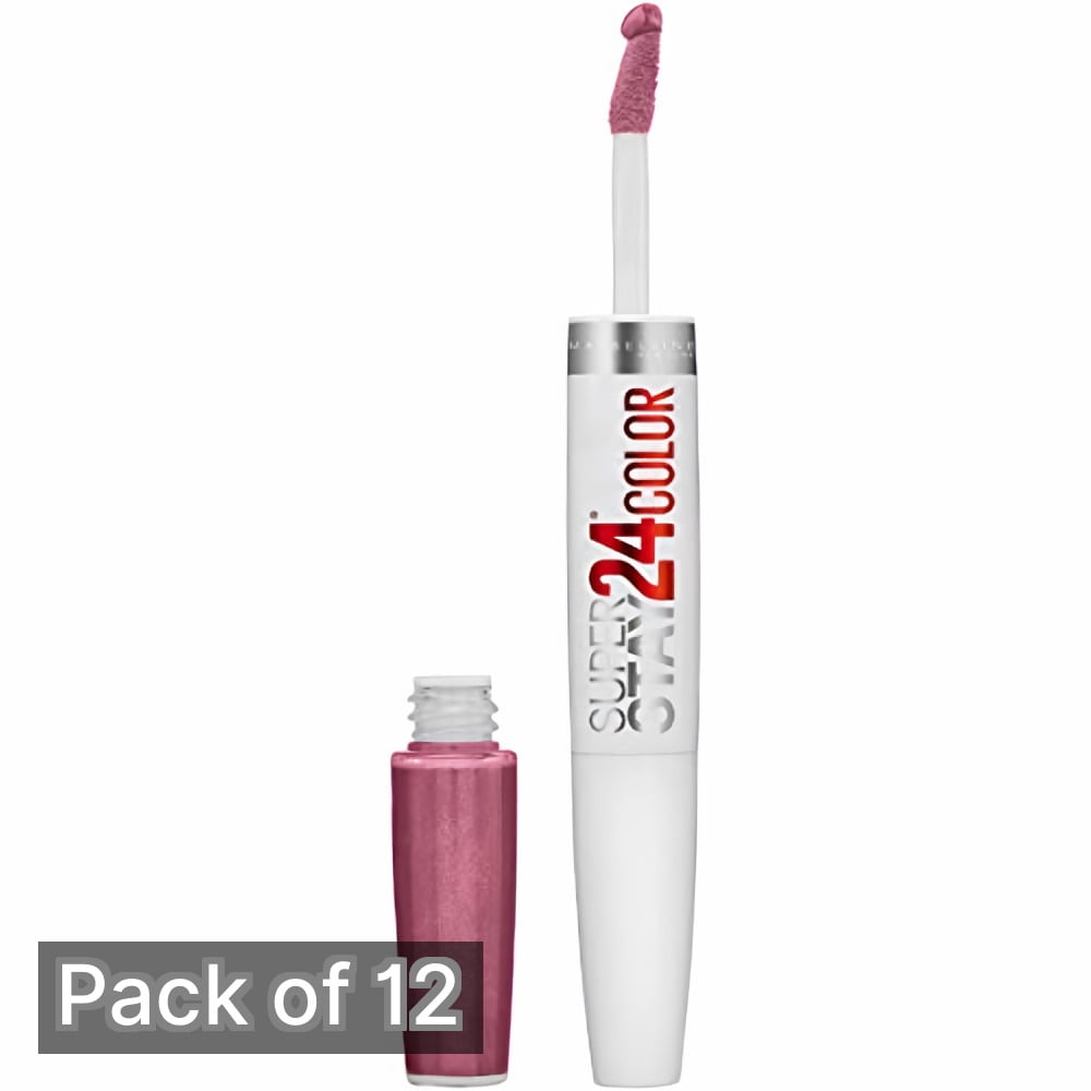 Maybelline Super Stay Lip Color, Perpetual Plum (Pack of 12)