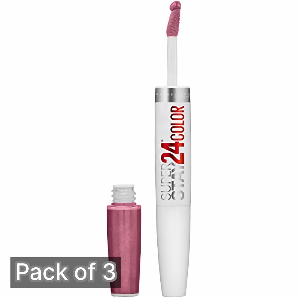 Maybelline Super Stay Lip Color, Perpetual Plum (Pack of 3)
