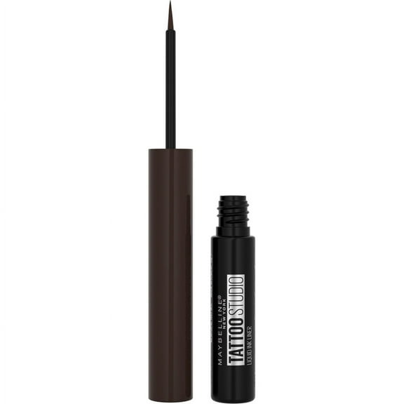 Maybelline Tattoo Studio Liquid Ink Eyeliner Eye Makeup, Dark Henna Brown