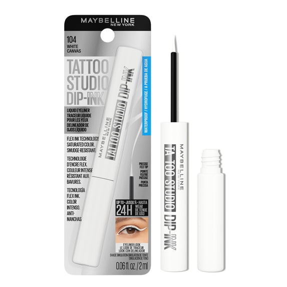 Maybelline Tattoo Studio Dip-Ink Liquid Eyeliner, White Canvas, 0.06 fl oz