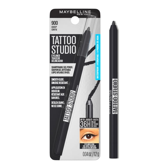 Maybelline New York TattooStudio Waterproof Gel Eyeliner Pencil, Deep Onyx