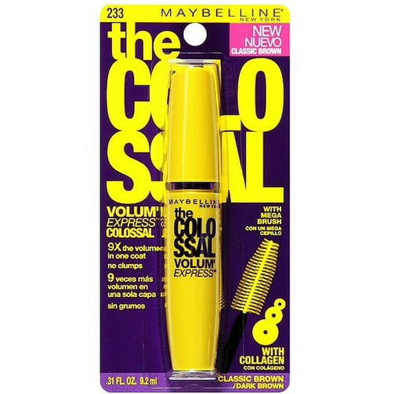 Maybelline Volum Express The Colossal Washable Mascara, Dark Brown