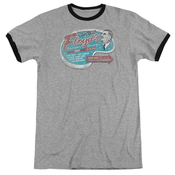 Mayberry Floyds Barber Shop Adult Ringer Heather Black