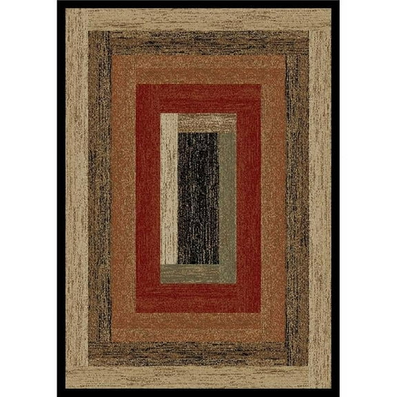 Mayberry Rug HS3783 2X3 2 ft. 3 in. x 3 ft. 3 in. Hearthside Rustic Panel Area Rug, Multi Color