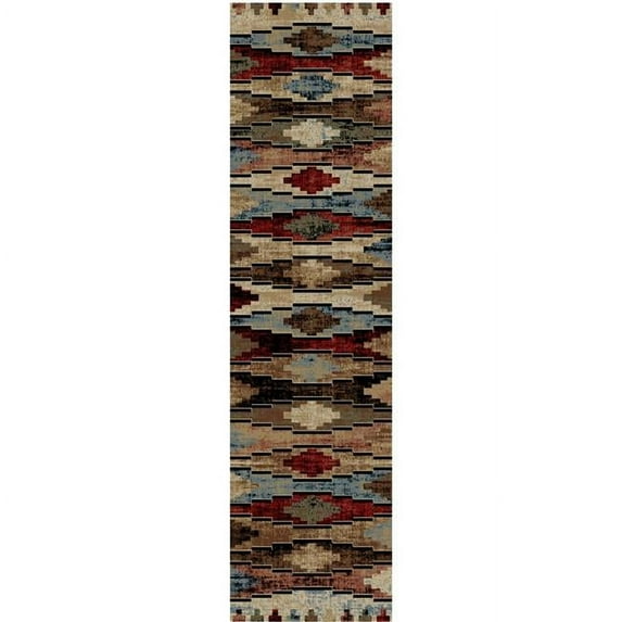 Mayberry Rug 2 ft. 3 in. x 7 ft. 7 in. American Destination Cross Plains Area Rug, Multi Color