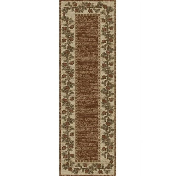 Mayberry Rug HS6708 2X8 2 ft. 3 in. x 7 ft. 7 in. Hearthside Mountain View Area Rug, Brown