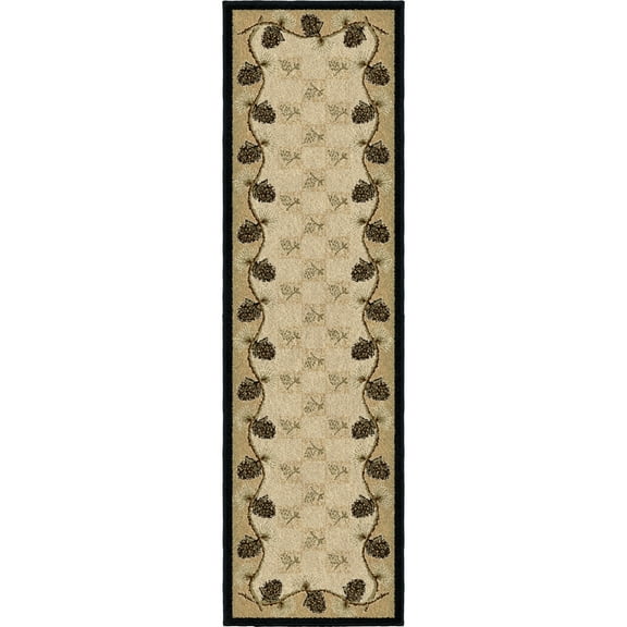 Mayberry Rug Mayberry Lodge King Pine Bluff Beige Area Rug 2'3" x 7'7" 8' Runner