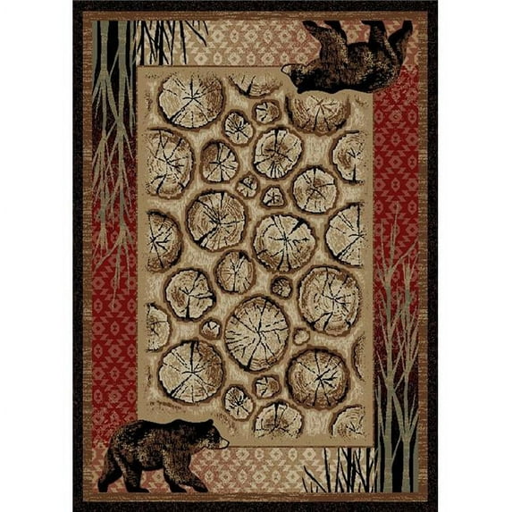 Mayberry Rug 2 x 3 ft. Wedge American Destination Red Creek Area Rug - Multi Color