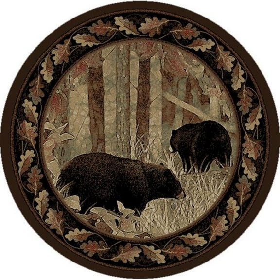 Mayberry Rug AD6908 5RD 5 ft. 3 in. x 5 ft. 3 in. Round American Destination Smokey Mountains Area Rug, Multi Color