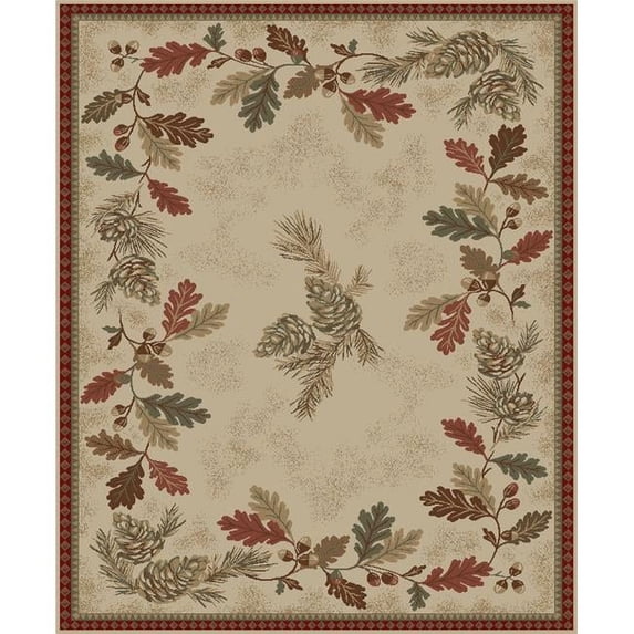 Mayberry Rug AD8041 5X8 5 ft. 3 in. x 7 ft. 3 in. American Destination Oak Mountain Area Rug, Beige