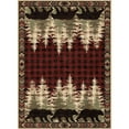 thumbnail image 1 of Mayberry Rugs American Destination Lodge Bear Plaid Rug Red 7'10"x9'10" 8' x 10', 1 of 5