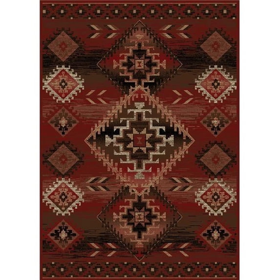 Mayberry Rug AD9450 5X8 5 ft. 3 in. x 7 ft. 3 in. American Destination Phoenix Area Rug, Red