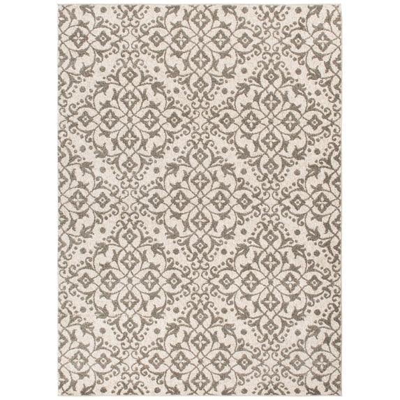 Mayberry Rug AU8592 5X8 5 ft. 3 in. x 7 ft. 3 in. Augusta Dominion Ivy-Area Rug, Grey