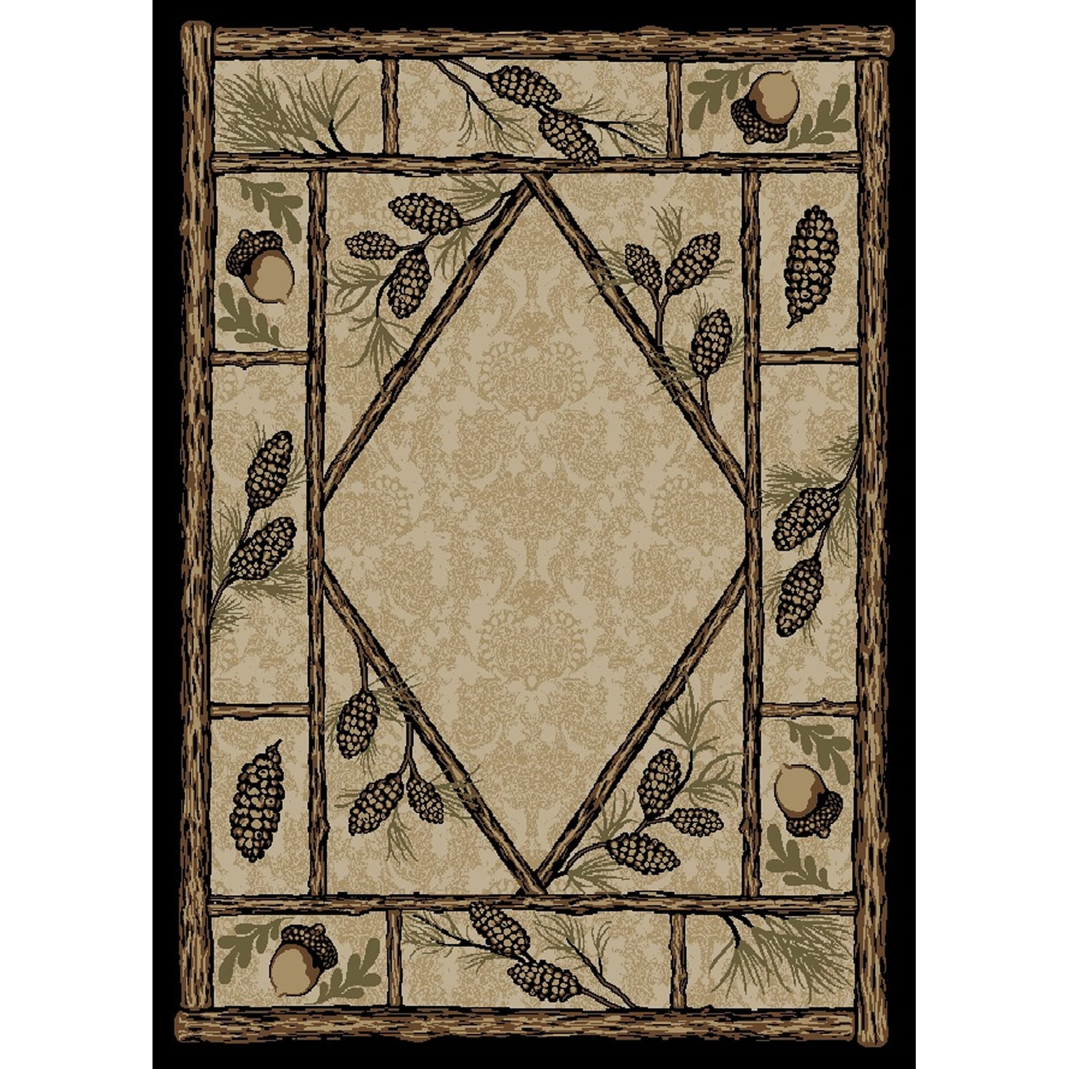 Mayberry Rug American Destination Brasstown Bald Pine Cone Area Rug 7 ...